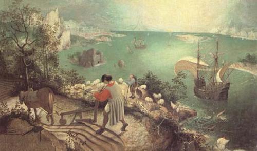 BRUEGEL, Pieter the Elder The Fall of Icarus (mk25) oil painting picture